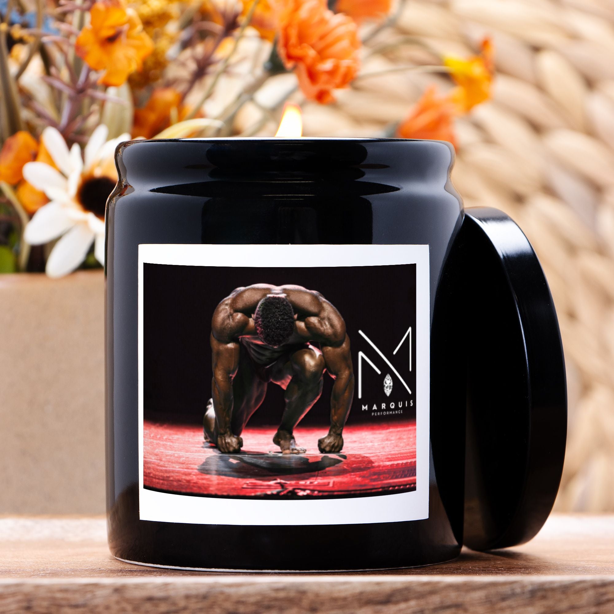 Candle Ceramic 8oz (Black)