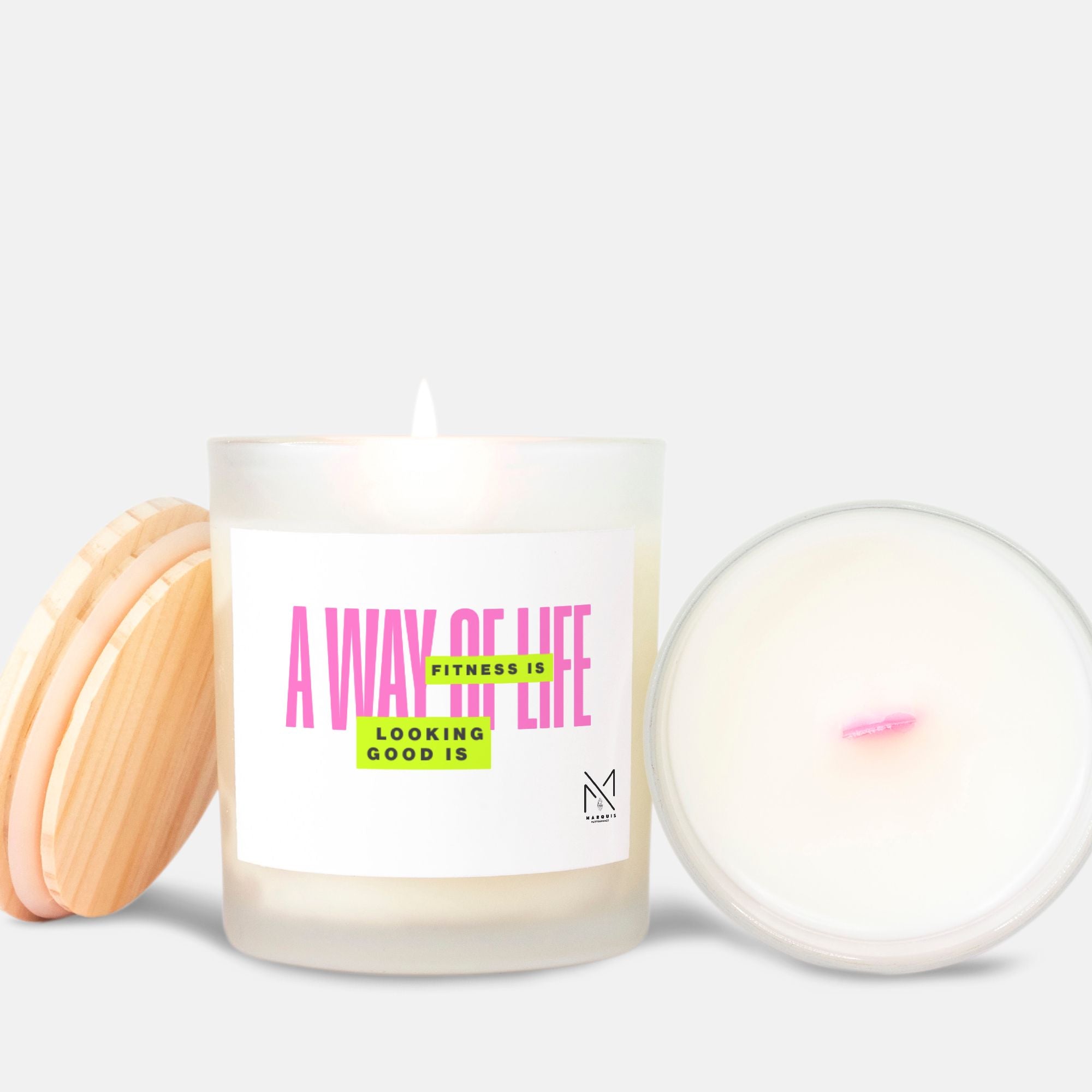 A Way of Life Candle Frosted (Pink Wick) Glass