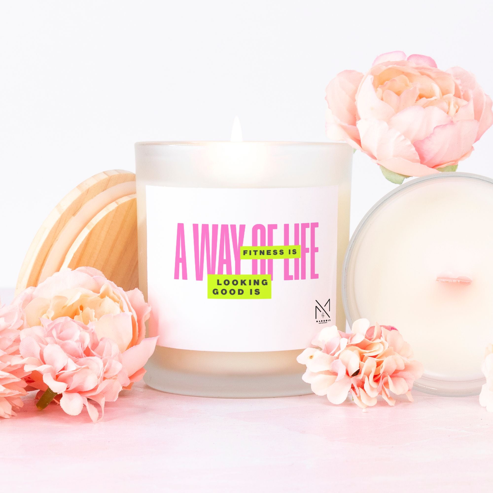 A Way of Life Candle Frosted (Pink Wick) Glass