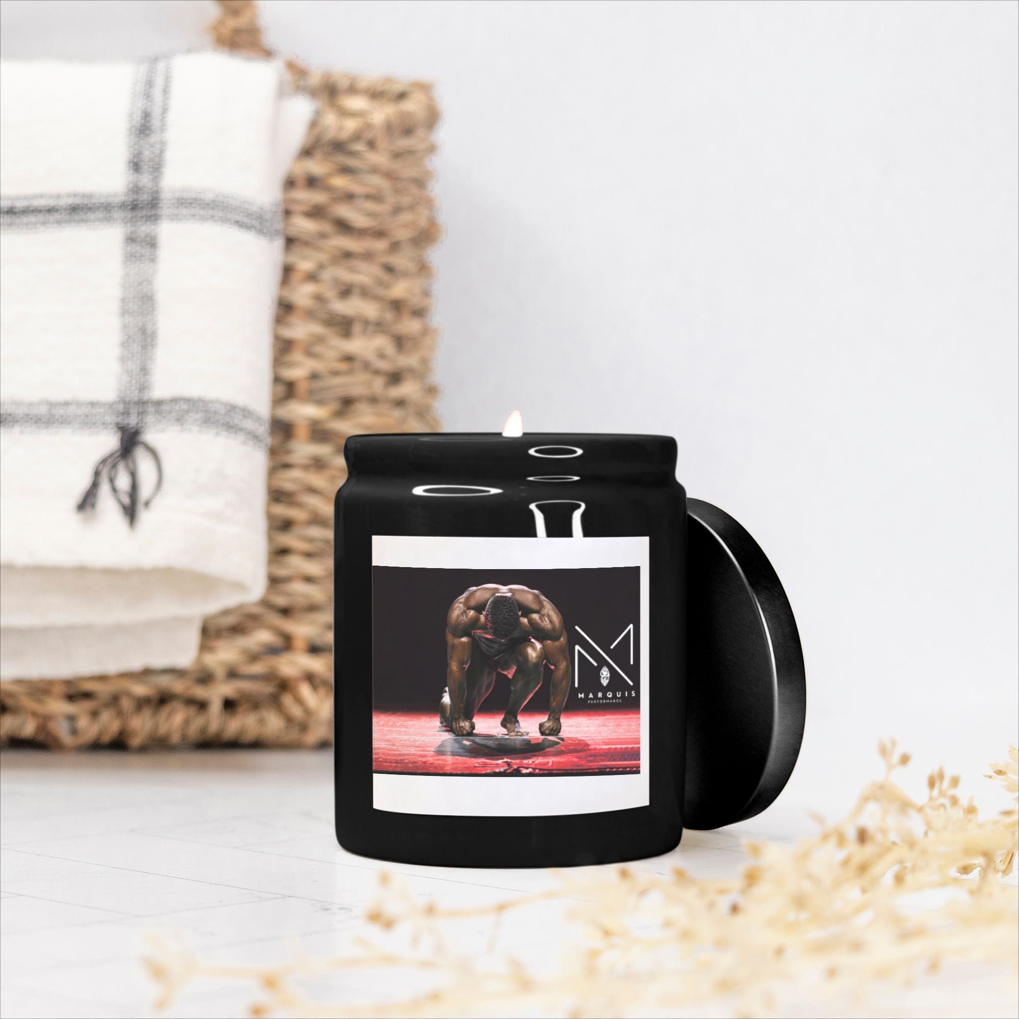 Candle Ceramic 8oz (Black)